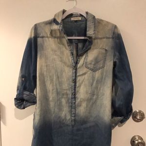 Chocolate denim button down shirt